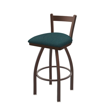 Holland Bar Stool Co 30" Low Back Swivel Bar Stool, Bronze Finish, Graph Tidal Seat 82130BZ022